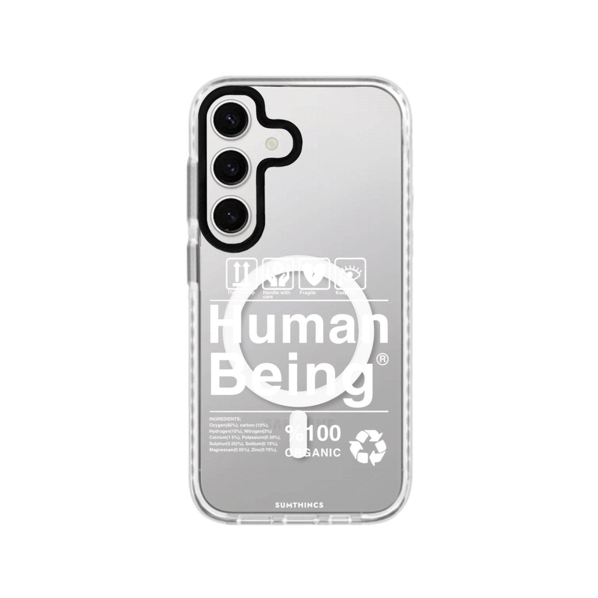 Samsung S24 Plus Human Being Magsafe Procase Şeffaf Telefon Kılıfı Beyaz Şeffaf - SUMTHINCS