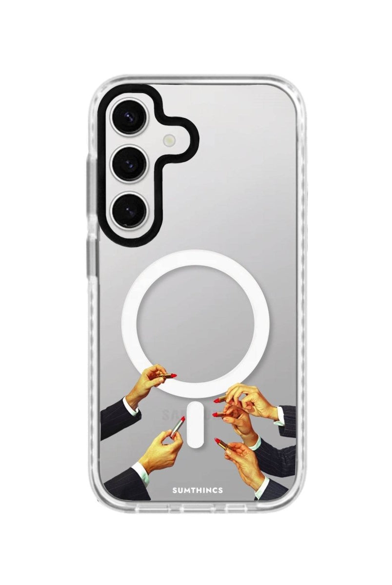 Samsung S24 Plus Lipstick Magsafe Procase Şeffaf Telefon Kılıfı Beyaz Şeffaf - SUMTHINCS