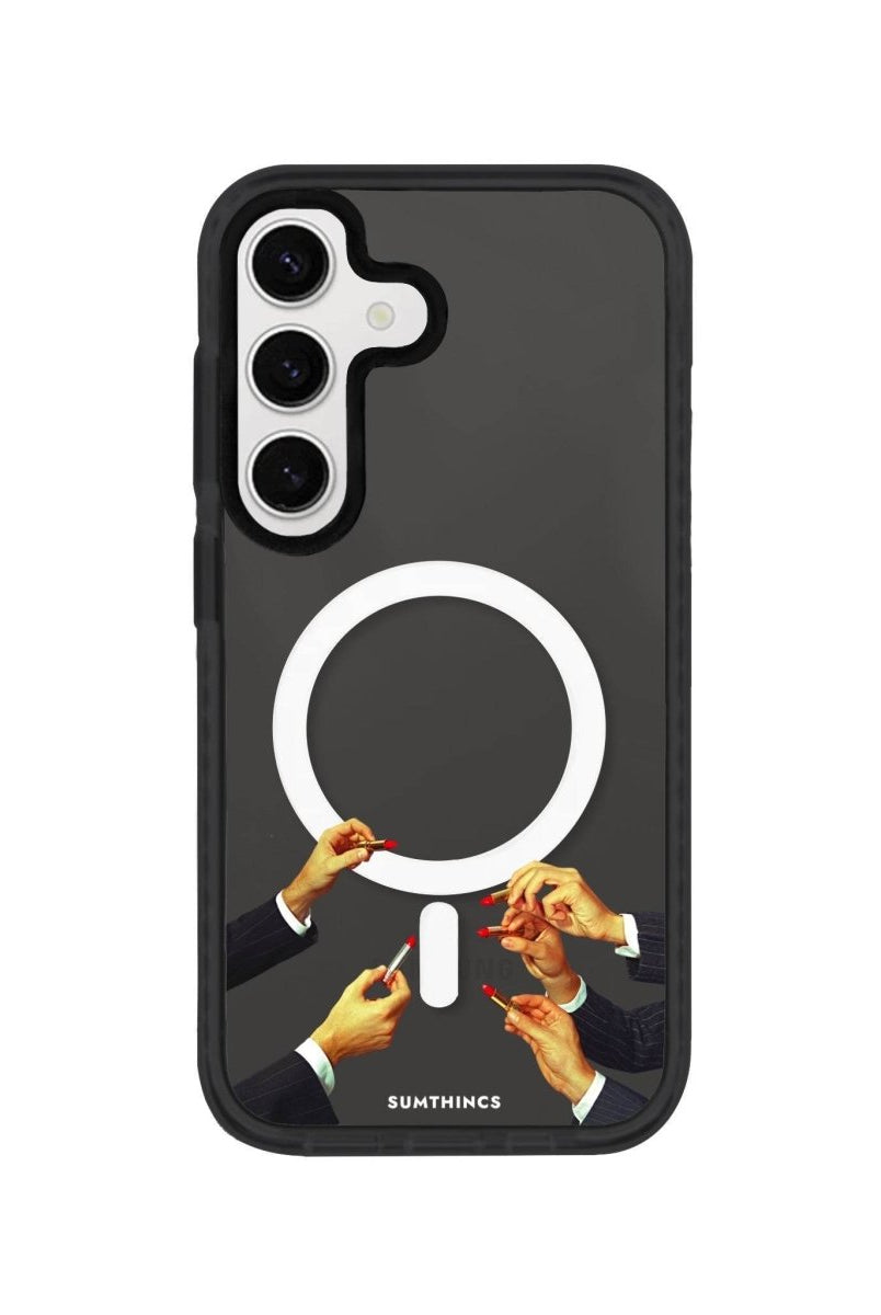 Samsung S24 Plus Lipstick Magsafe Procase Şeffaf Telefon Kılıfı Antrasit - SUMTHINCS