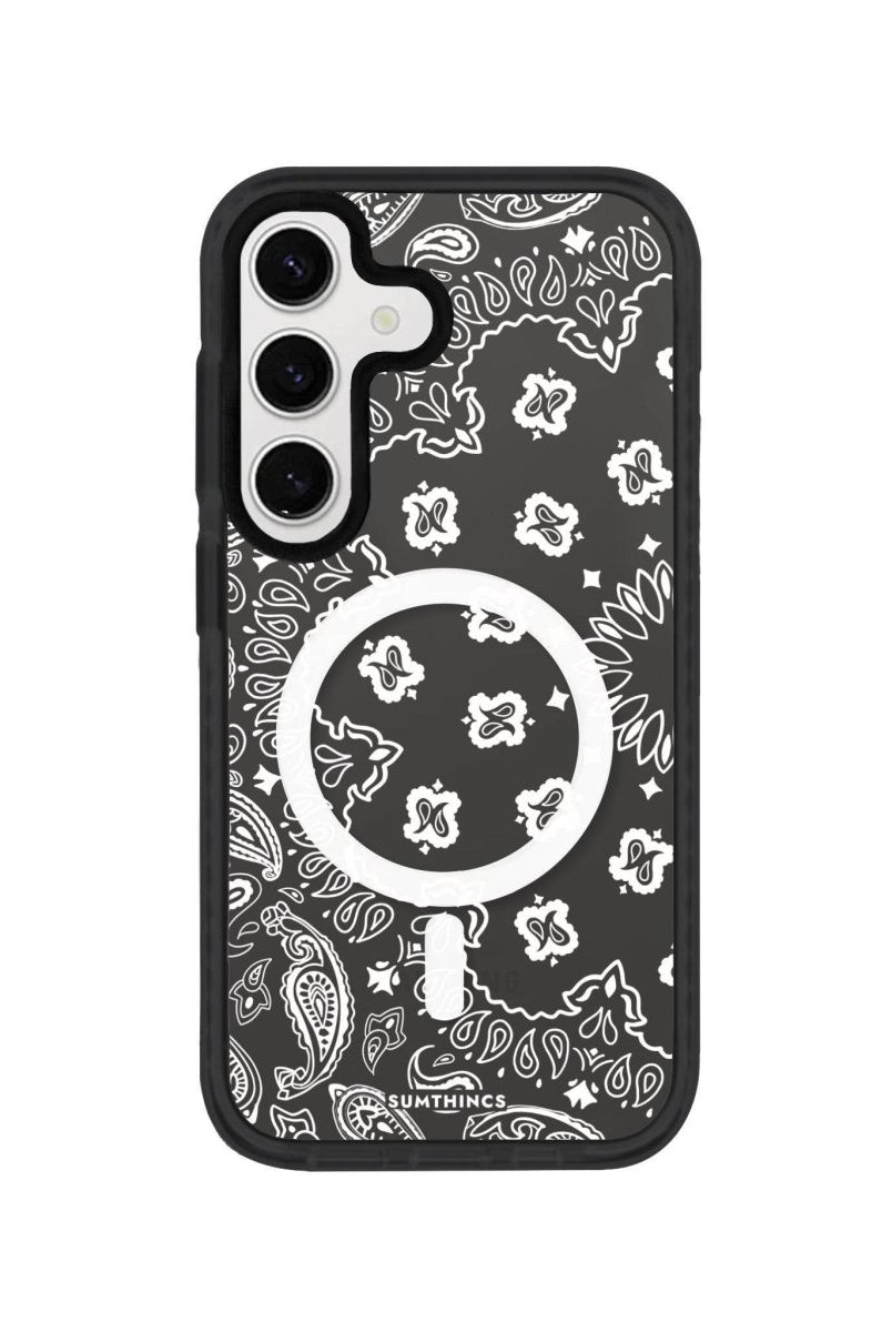 Samsung S24 Plus Paisley Magsafe Procase Şeffaf Telefon Kılıfı Antrasit - SUMTHINCS