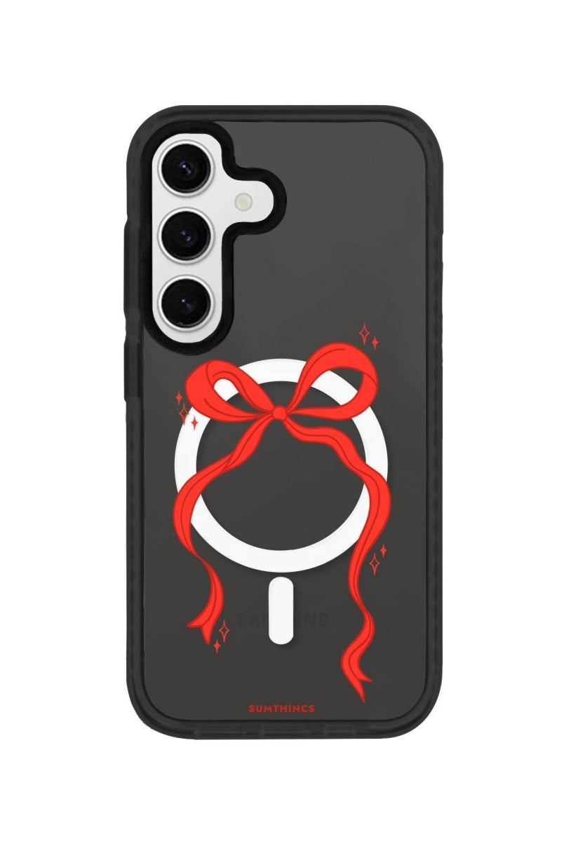Samsung S24 Plus Red Bow Magsafe Procase Şeffaf Telefon Kılıfı Antrasit - SUMTHINCS