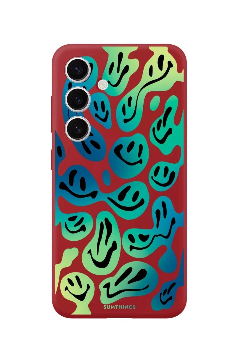 Samsung S24 Smiley Premium Telefon Kılıfı Kırmızı - SUMTHINCS