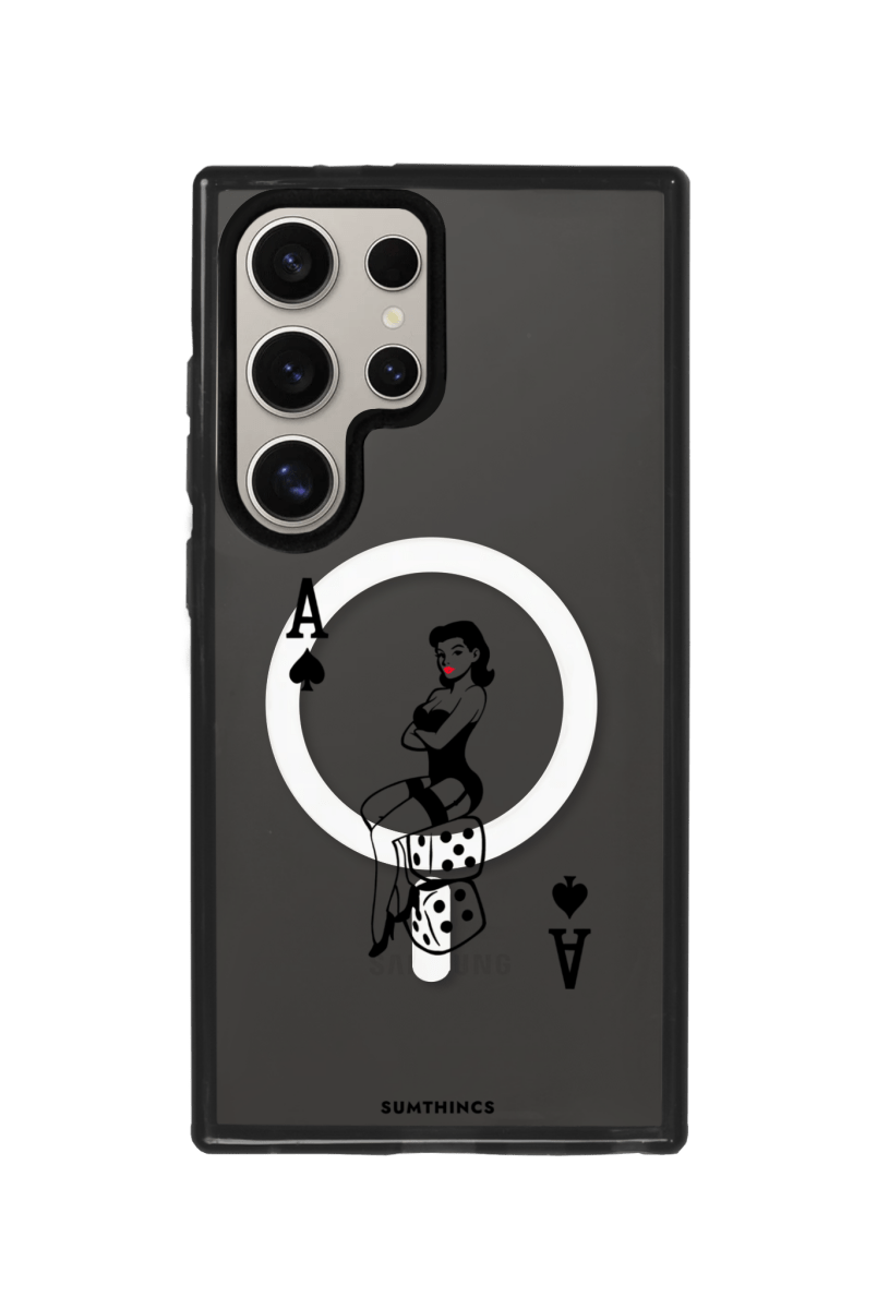 Samsung S24 Ultra Ace Queen Magsafe Procase Şeffaf Telefon Kılıfı Antrasit - SUMTHINCS