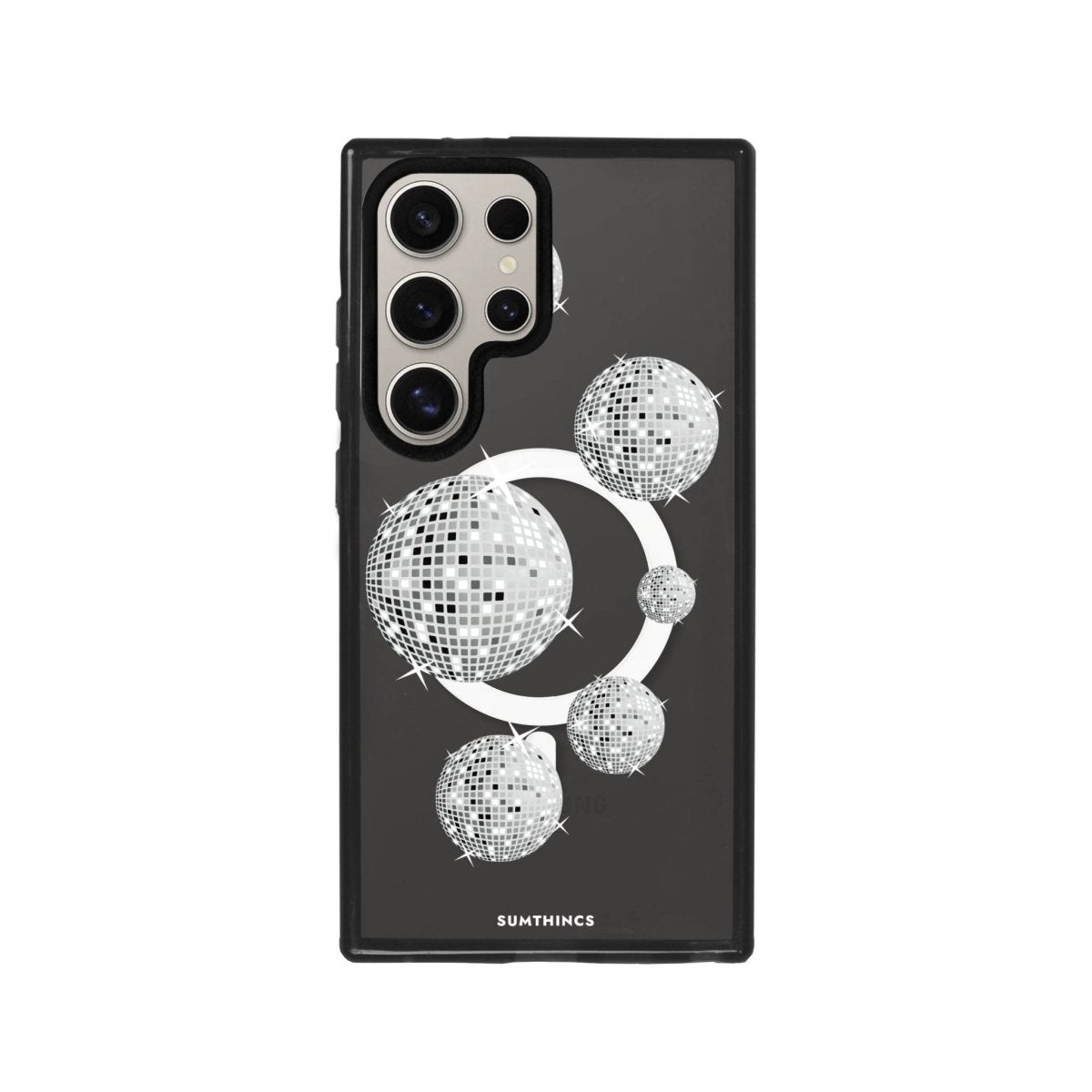 Samsung S24 Ultra Disco Ball Magsafe Procase Şeffaf Telefon Kılıfı Antrasit - SUMTHINCS