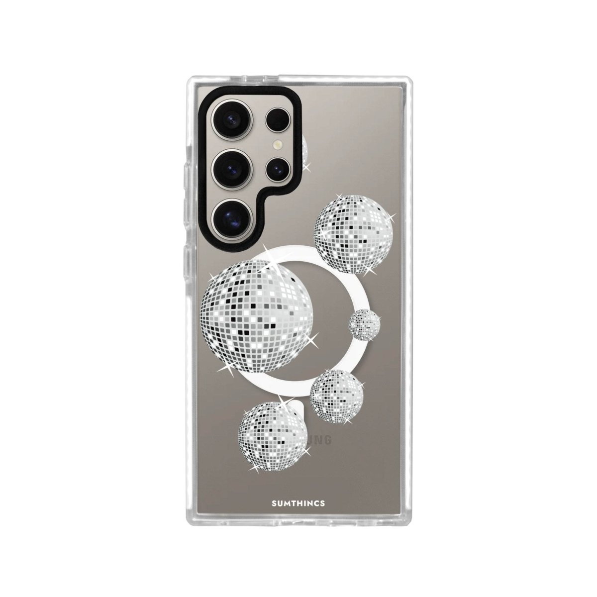 Samsung S24 Ultra Disco Ball Magsafe Procase Şeffaf Telefon Kılıfı Beyaz Şeffaf - SUMTHINCS