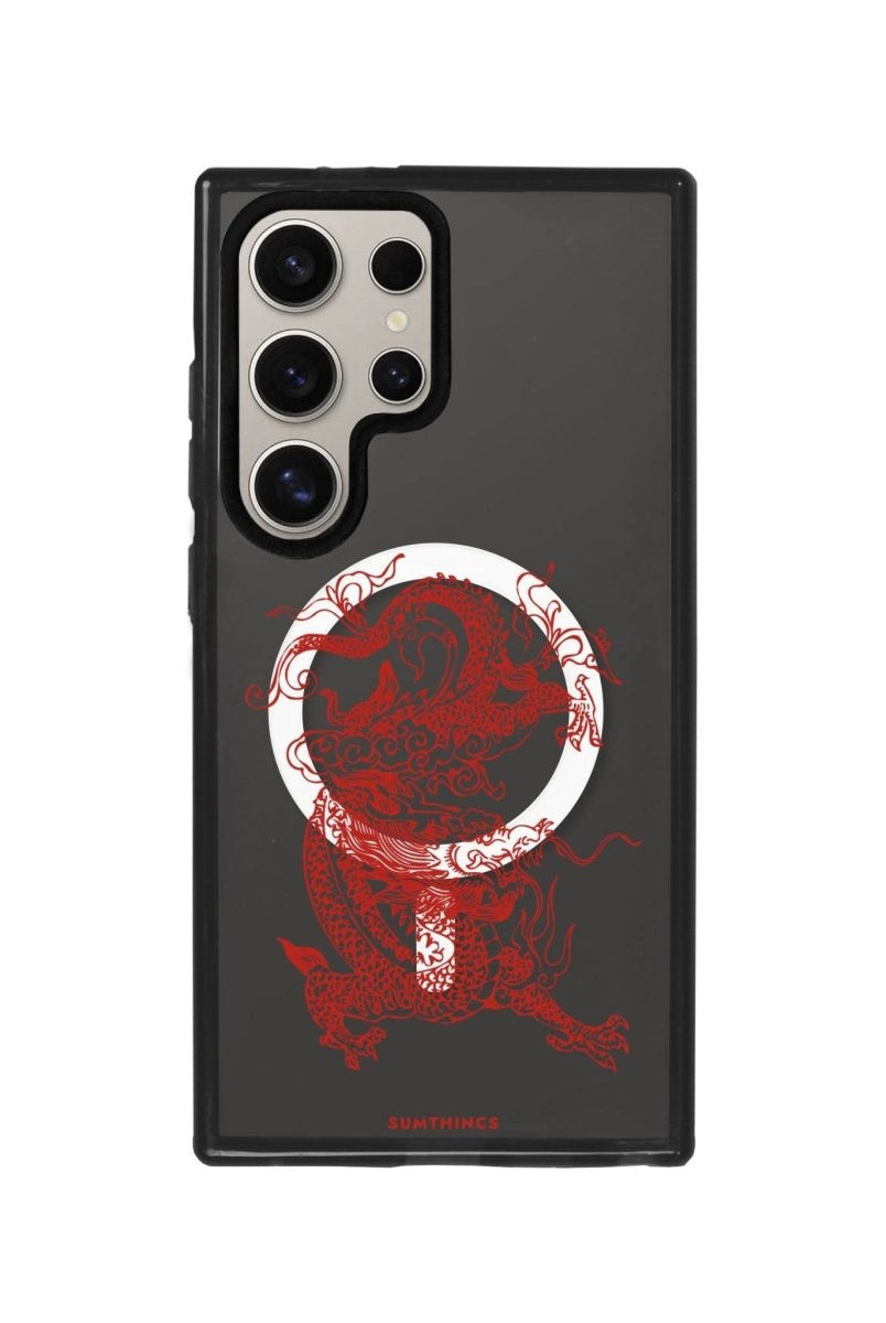 Samsung S24 Ultra Dragon Magsafe Procase Şeffaf Telefon Kılıfı Antrasit - SUMTHINCS