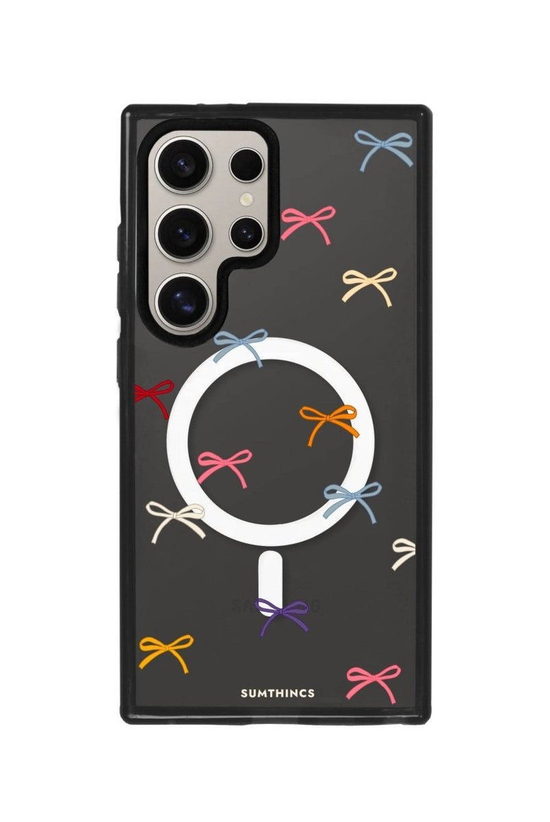 Samsung S24 Ultra Little Bows Magsafe Procase Şeffaf Telefon Kılıfı Antrasit - SUMTHINCS