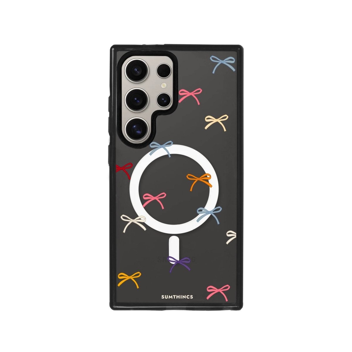 Samsung S24 Ultra Little Bows Magsafe Procase Şeffaf Telefon Kılıfı Antrasit - SUMTHINCS