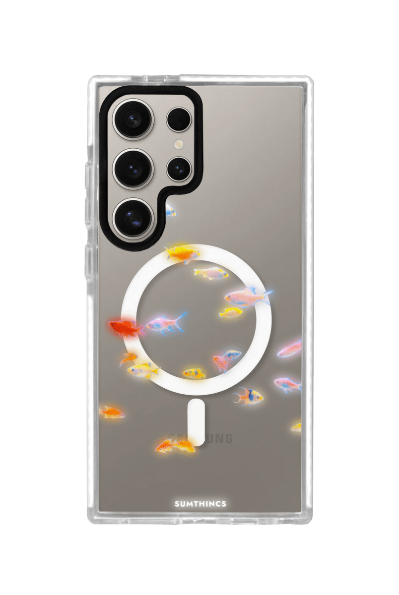 Samsung S24 Ultra Neon Fish Magsafe Procase Şeffaf Telefon Kılıfı Beyaz Şeffaf - SUMTHINCS