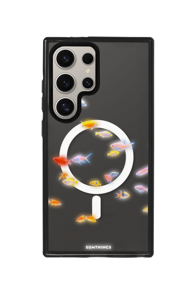Samsung S24 Ultra Neon Fish Magsafe Procase Şeffaf Telefon Kılıfı Antrasit - SUMTHINCS