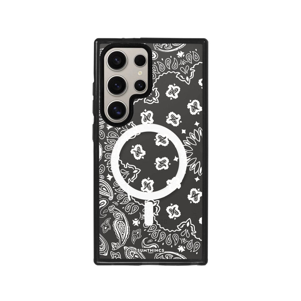 Samsung S24 Ultra Paisley Magsafe Procase Şeffaf Telefon Kılıfı Antrasit - SUMTHINCS