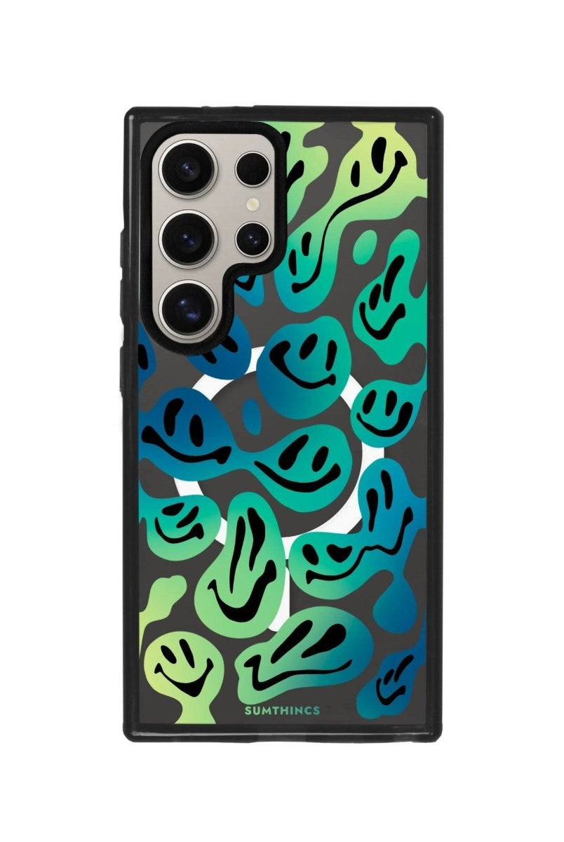 Samsung S24 Ultra Smiley Magsafe Procase Şeffaf Telefon Kılıfı Antrasit - SUMTHINCS