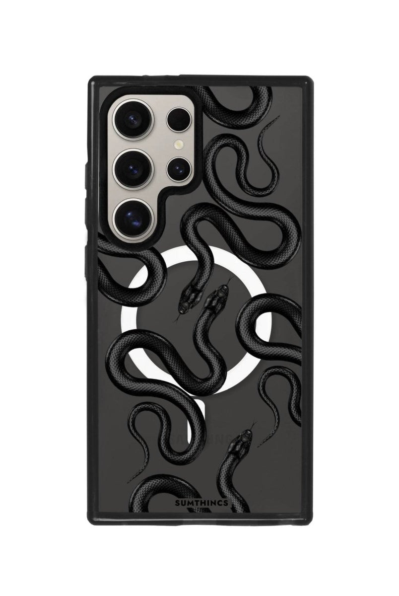 Samsung S24 Ultra Snakes Magsafe Procase Şeffaf Telefon Kılıfı Antrasit - SUMTHINCS