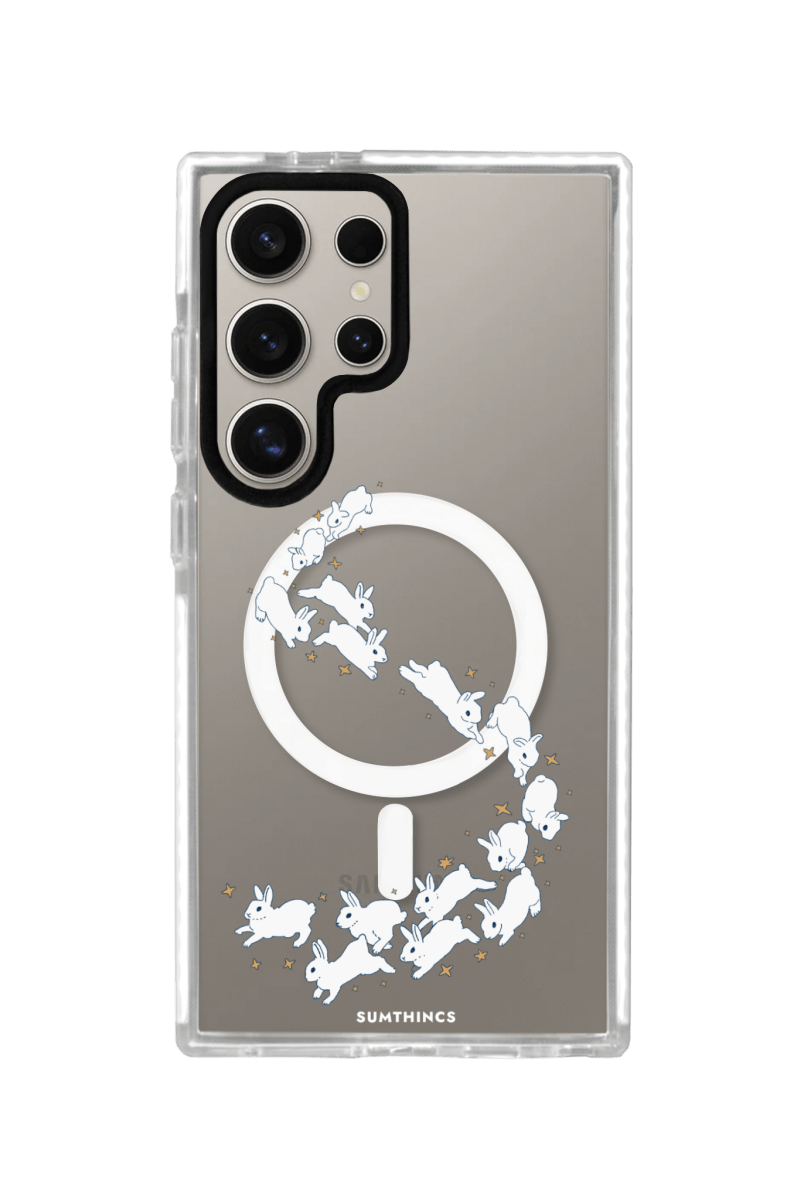 Samsung S24 Ultra Starry Bunnies Magsafe Procase Şeffaf Telefon Kılıfı Beyaz Şeffaf - SUMTHINCS