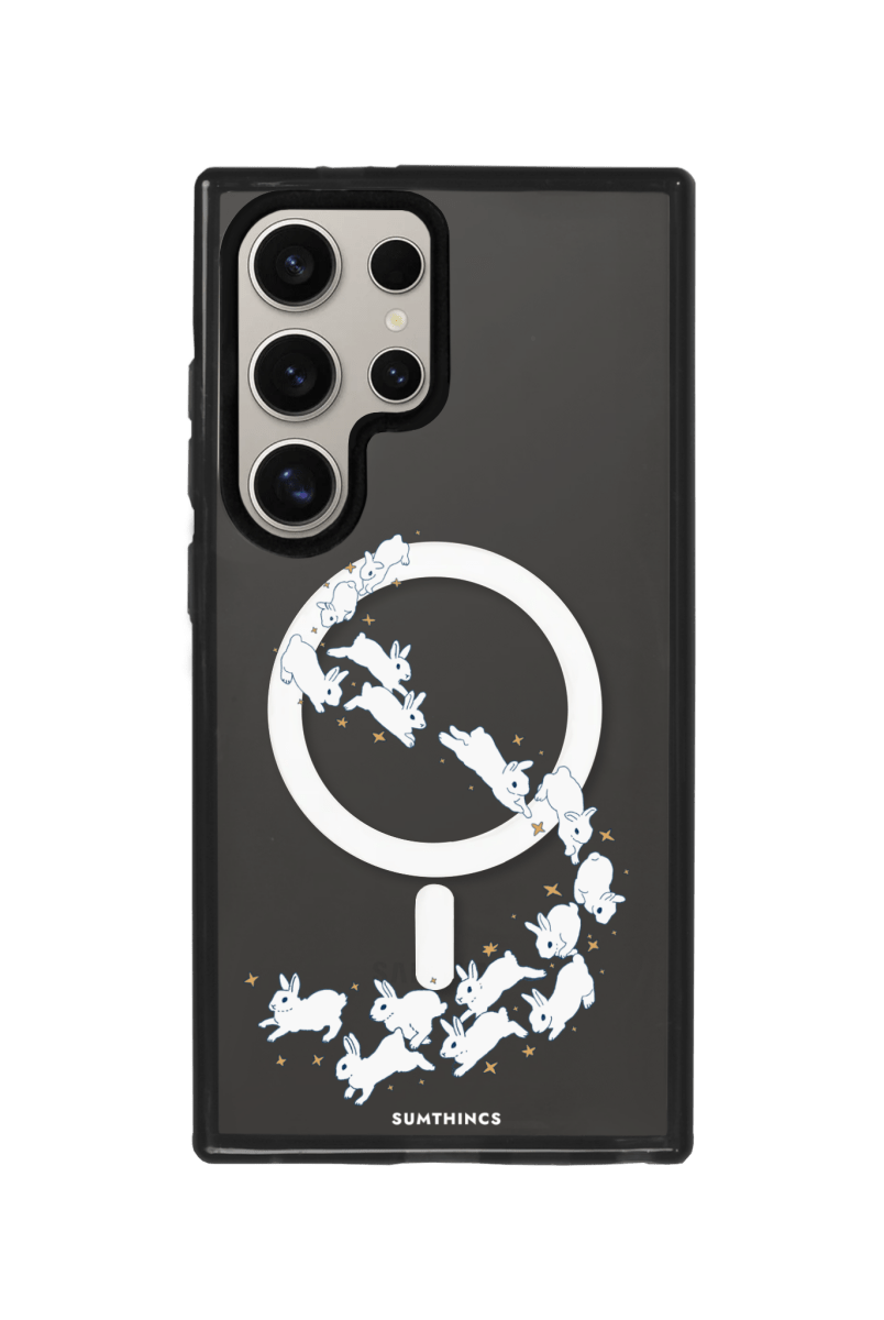 Samsung S24 Ultra Starry Bunnies Magsafe Procase Şeffaf Telefon Kılıfı Antrasit - SUMTHINCS