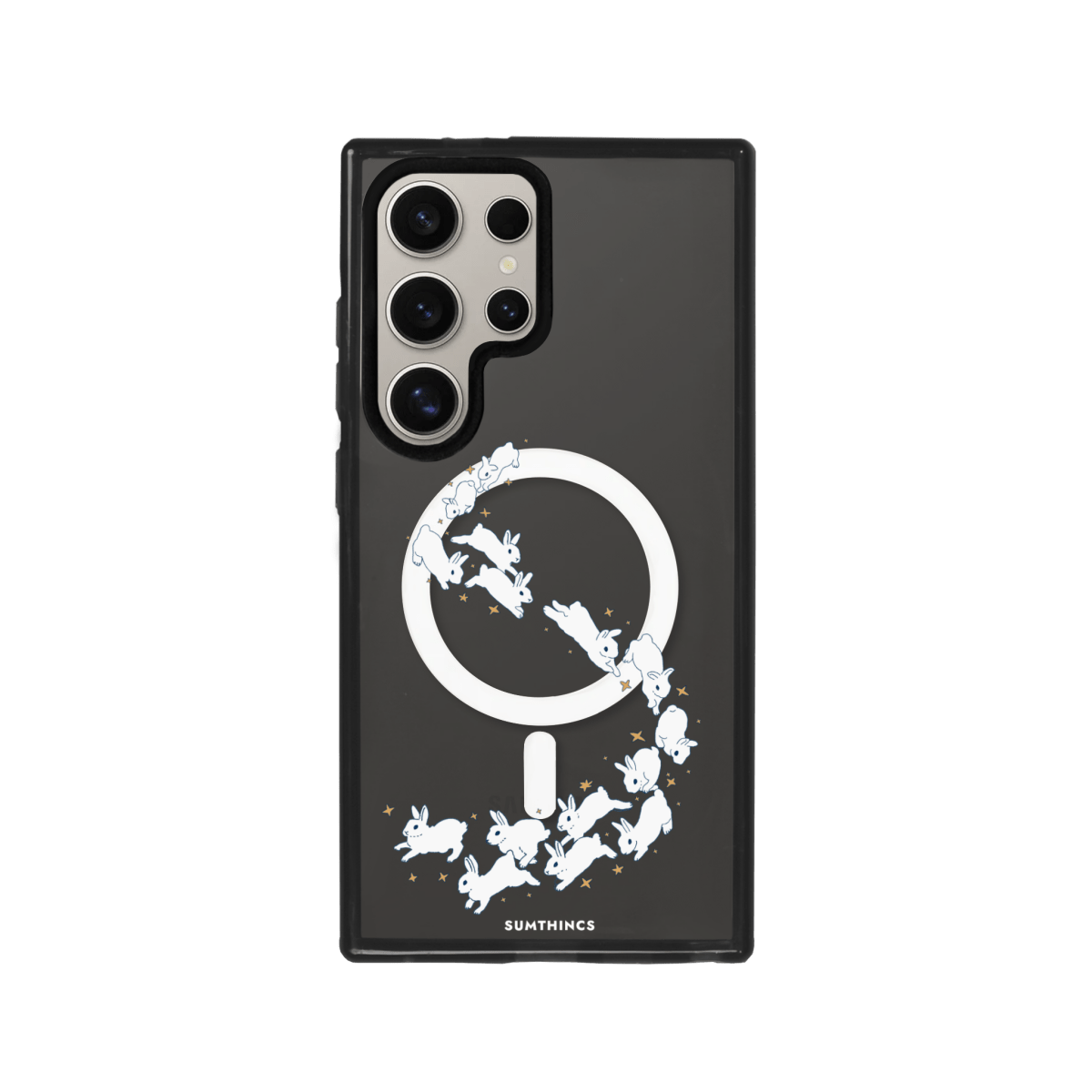 Samsung S24 Ultra Starry Bunnies Magsafe Procase Şeffaf Telefon Kılıfı Antrasit - SUMTHINCS