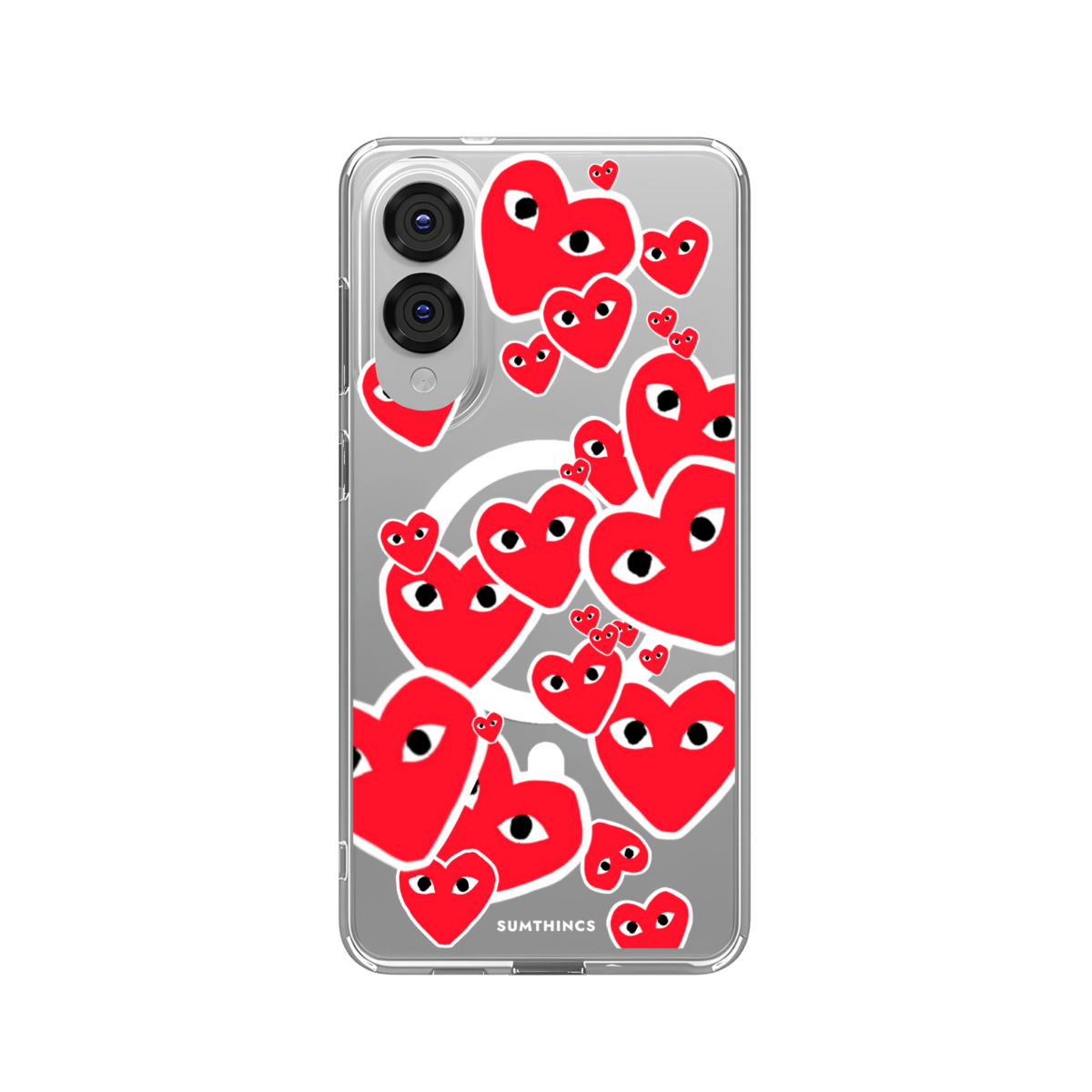 Samsung S25 Edge Hearts Clear Magsafe Şeffaf Telefon Kılıfı - SUMTHINCS