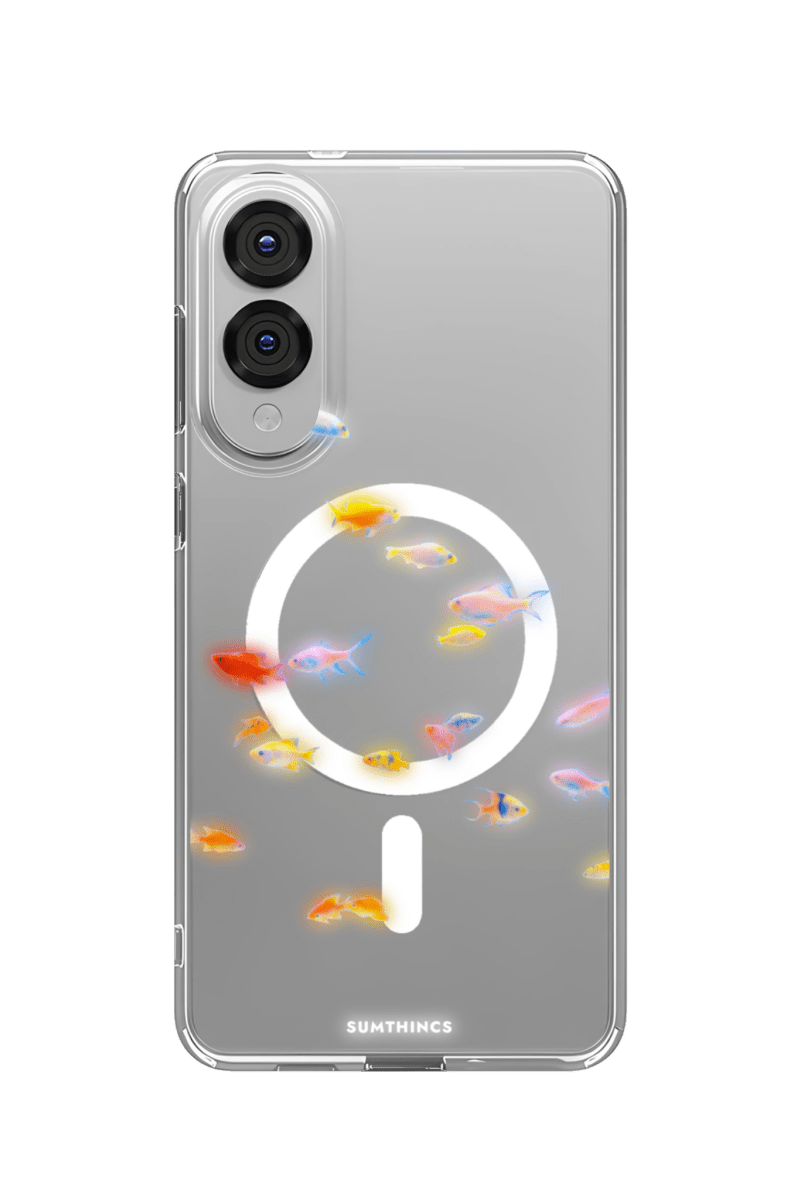 Samsung S25 Edge Neon Fish Clear Magsafe Şeffaf Telefon Kılıfı - SUMTHINCS