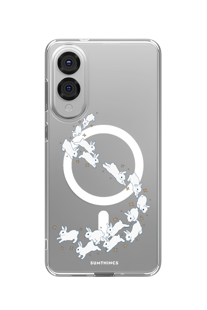 Samsung S25 Edge Starry Bunnies Clear Magsafe Şeffaf Telefon Kılıfı - SUMTHINCS