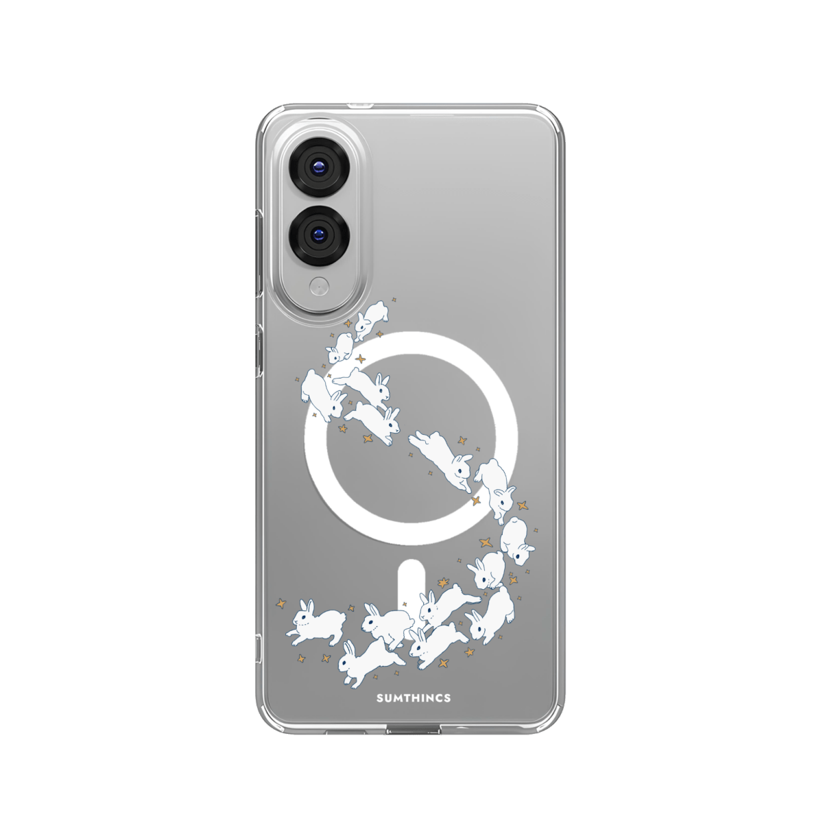 Samsung S25 Edge Starry Bunnies Clear Magsafe Şeffaf Telefon Kılıfı - SUMTHINCS