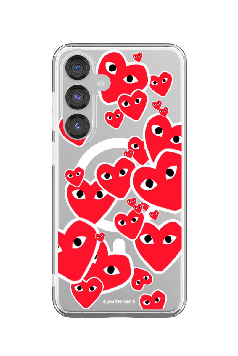 Samsung S25 Hearts Clear Magsafe Şeffaf Telefon Kılıfı - SUMTHINCS