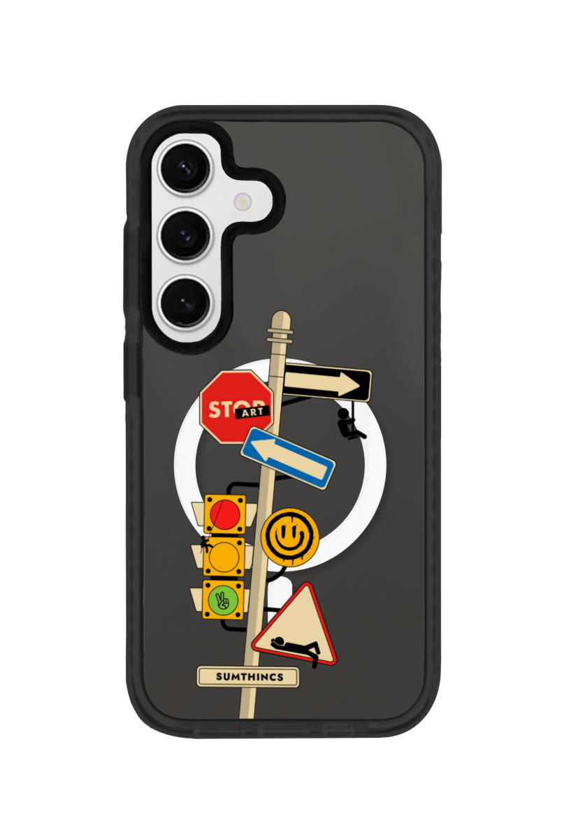 Samsung S25 Plus Crossroad Magsafe Procase Şeffaf Telefon Kılıfı Antrasit - SUMTHINCS