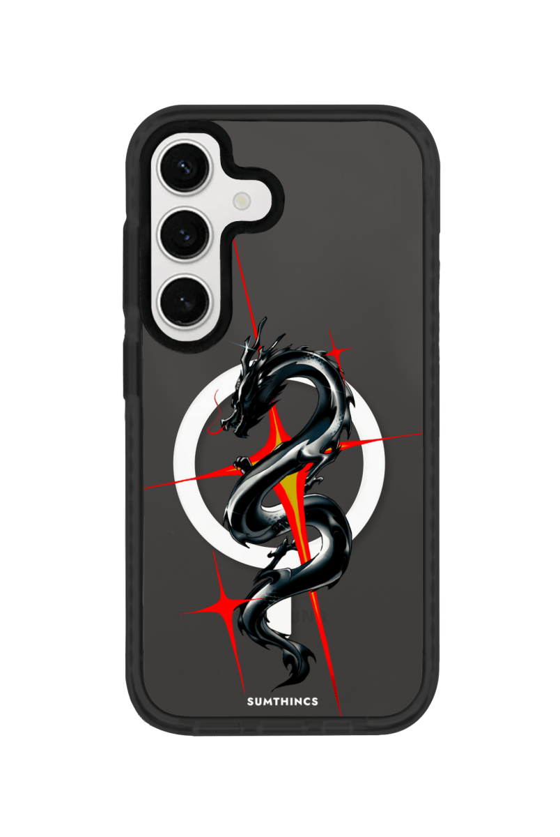 Samsung S25 Plus Dragonflare Magsafe Procase Şeffaf Telefon Kılıfı Antrasit - SUMTHINCS