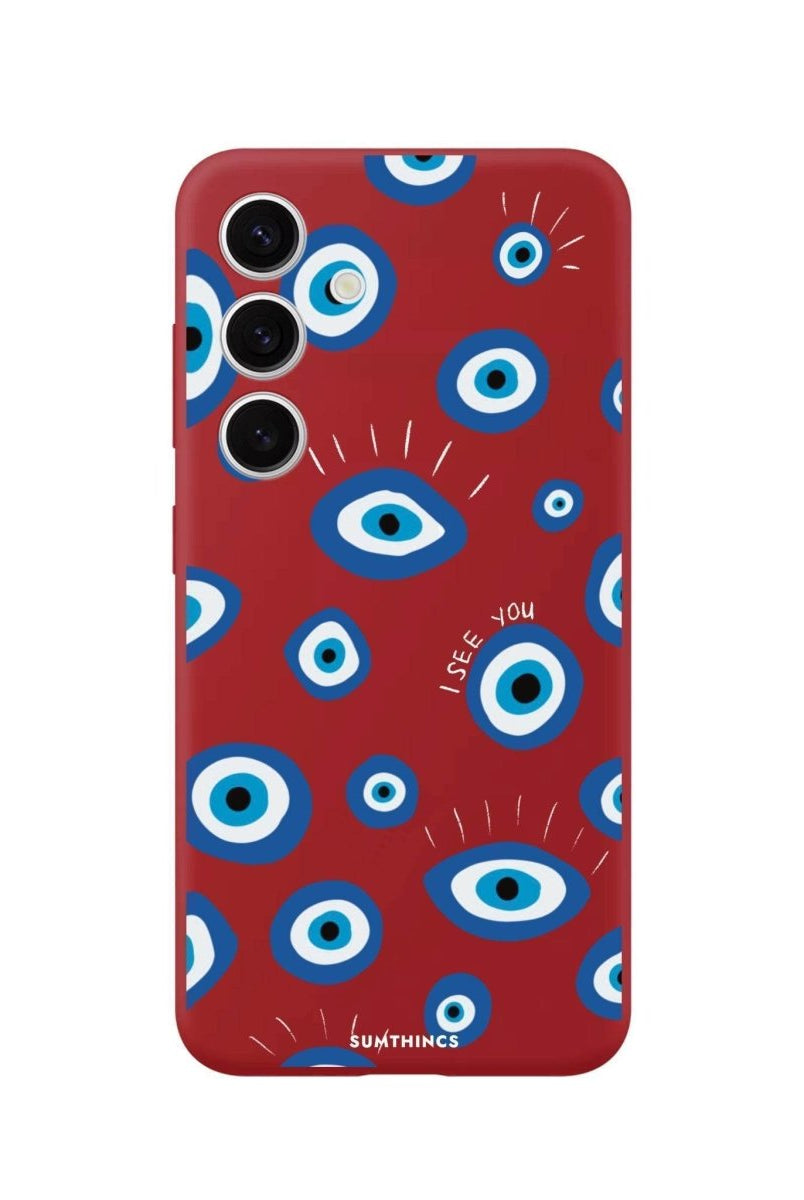 Samsung S25 Plus I See You Premium Telefon Kılıfı Kırmızı - SUMTHINCS