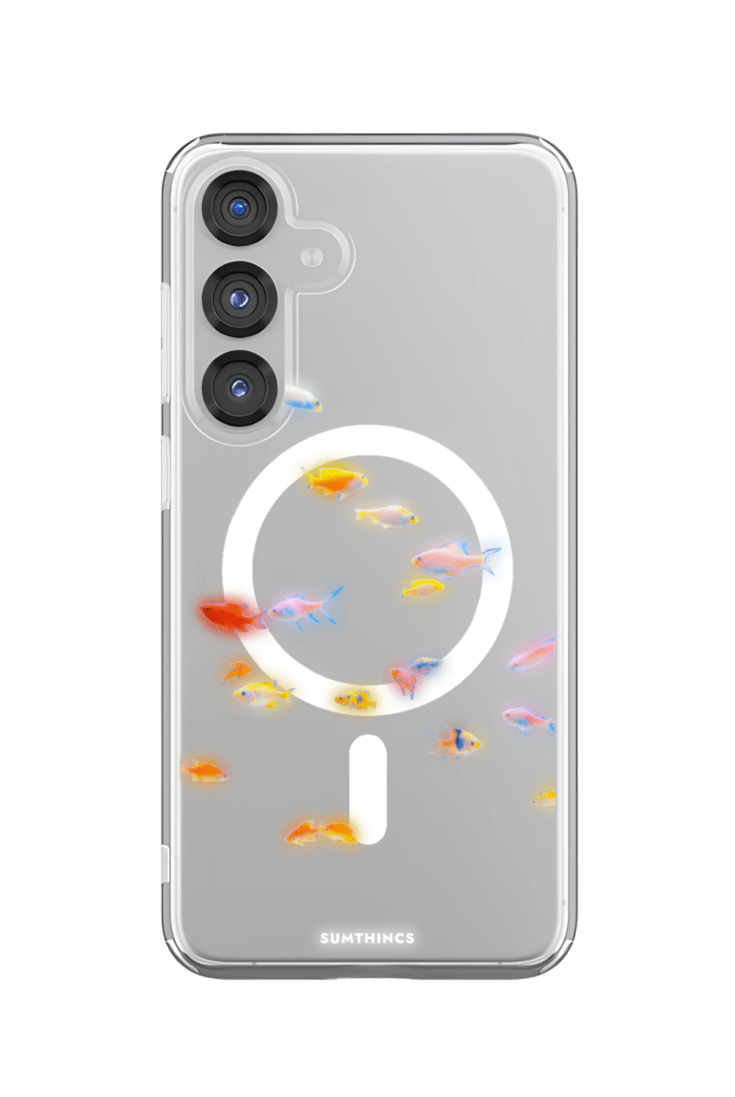 Samsung S25 Plus Neon Fish Clear Magsafe Şeffaf Telefon Kılıfı - SUMTHINCS