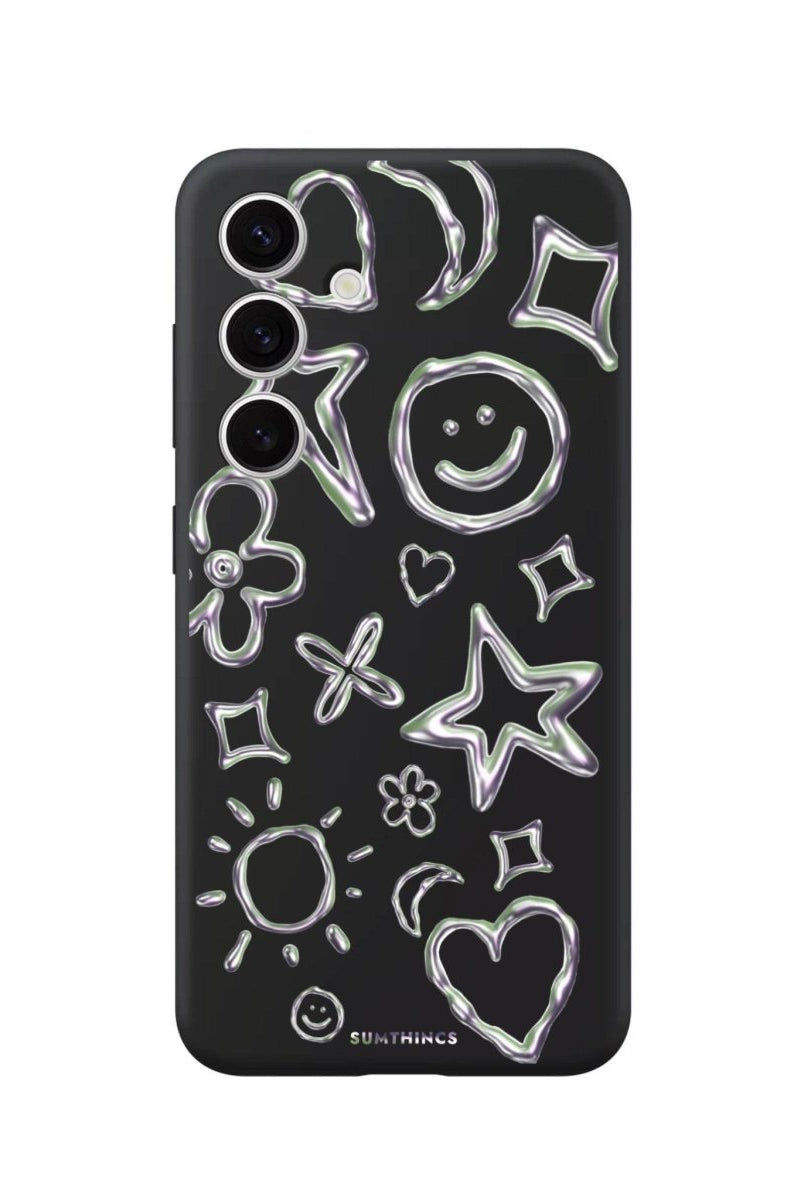 Samsung S25 Plus Silver Doodles Premium Telefon Kılıfı - SUMTHINCS