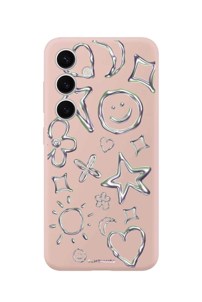 Samsung S25 Plus Silver Doodles Premium Telefon Kılıfı - SUMTHINCS
