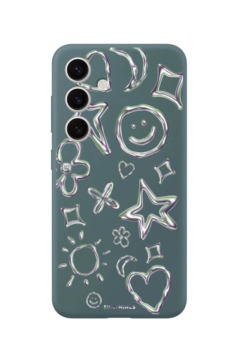 Samsung S25 Plus Silver Doodles Premium Telefon Kılıfı - SUMTHINCS