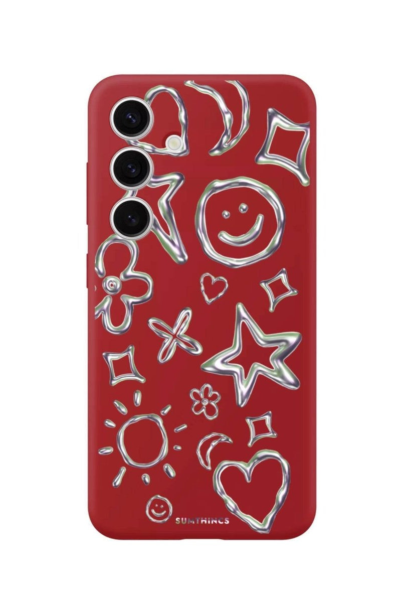 Samsung S25 Plus Silver Doodles Premium Telefon Kılıfı - SUMTHINCS