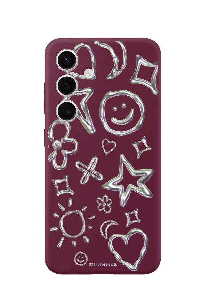 Samsung S25 Plus Silver Doodles Premium Telefon Kılıfı - SUMTHINCS