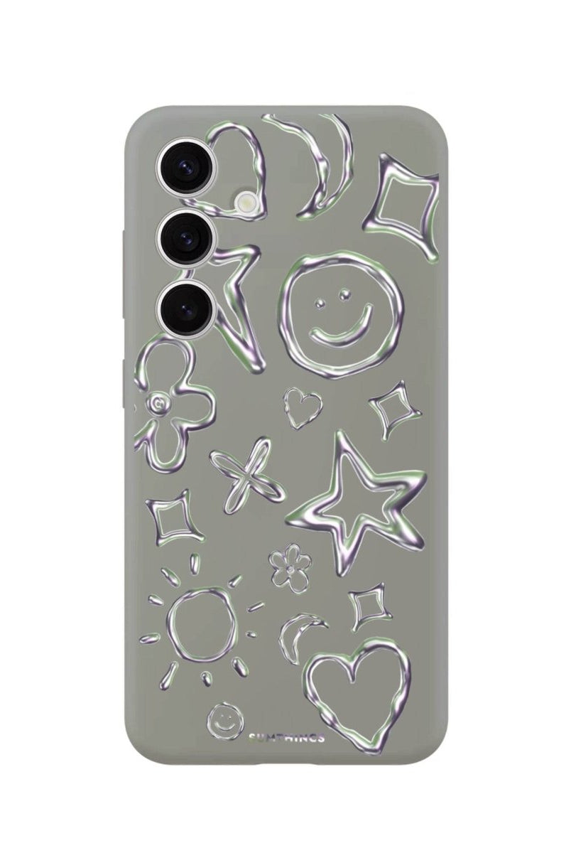 Samsung S25 Plus Silver Doodles Premium Telefon Kılıfı - SUMTHINCS