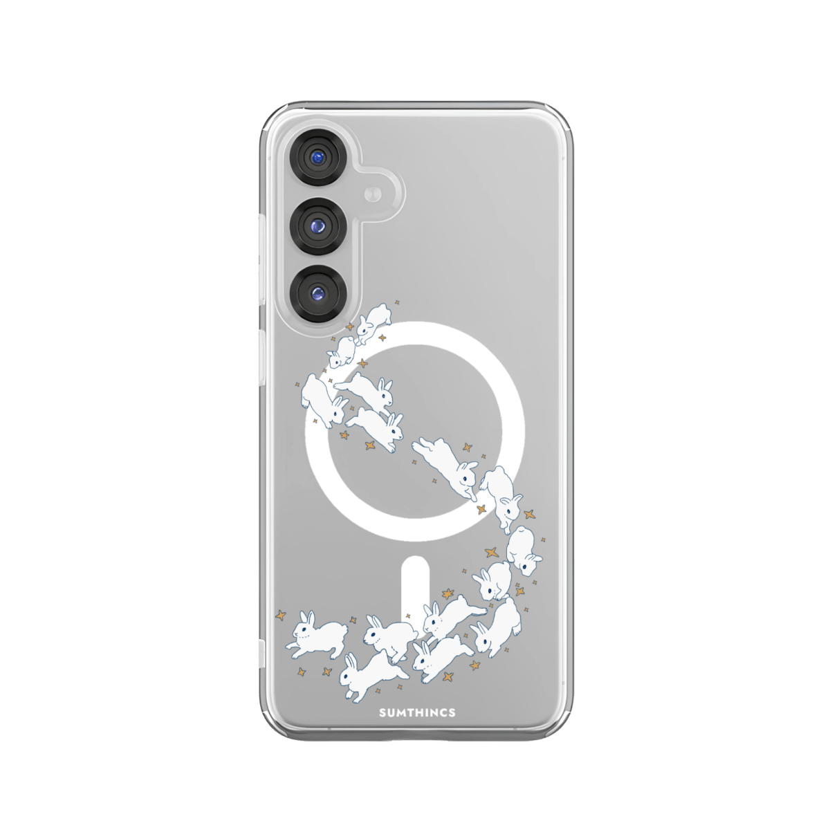 Samsung S25 Plus Starry Bunnies Clear Magsafe Şeffaf Telefon Kılıfı - SUMTHINCS