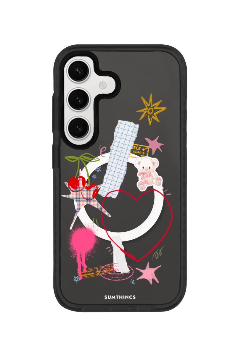 Samsung S25 Plus Sweet Chaos Magsafe Procase Şeffaf Telefon Kılıfı Antrasit - SUMTHINCS