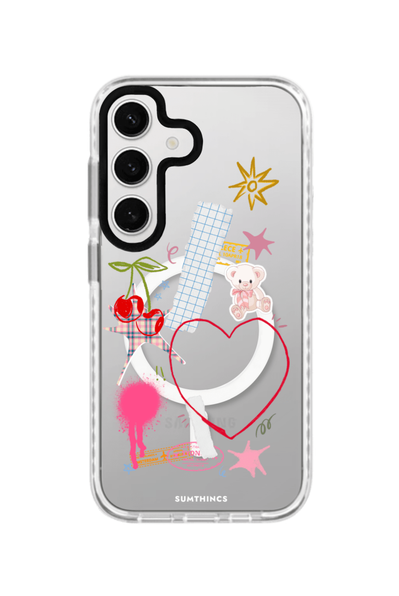 Samsung S25 Plus Sweet Chaos Magsafe Procase Şeffaf Telefon Kılıfı Beyaz Şeffaf - SUMTHINCS