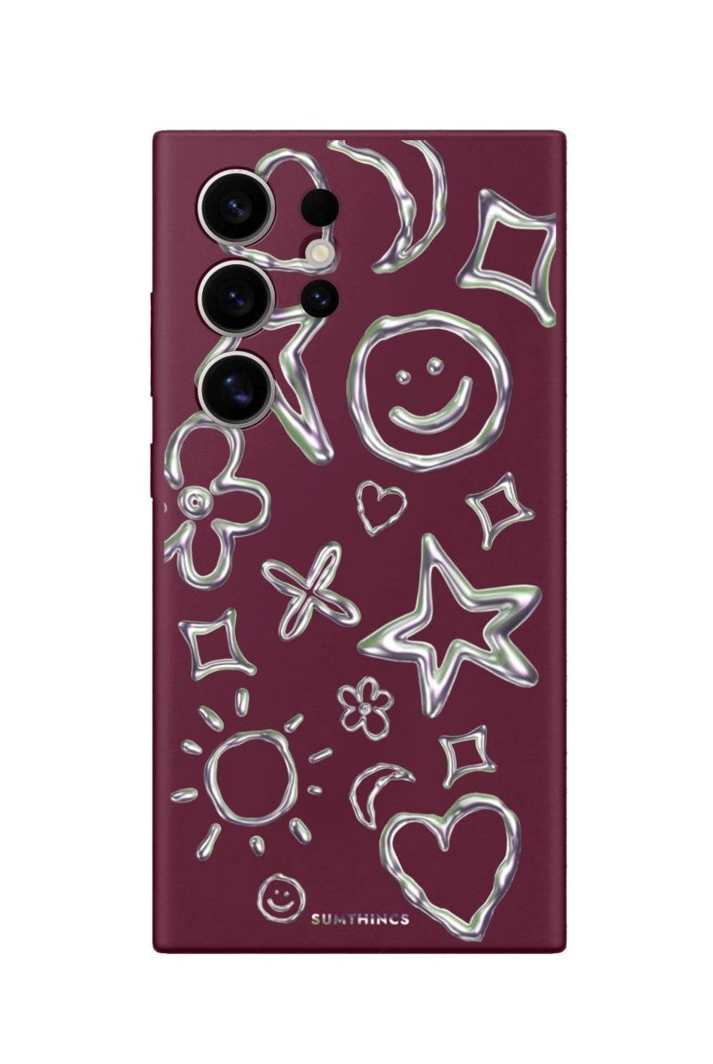 Samsung S25 Ultra Silver Doodles Premium Telefon Kılıfı - SUMTHINCS