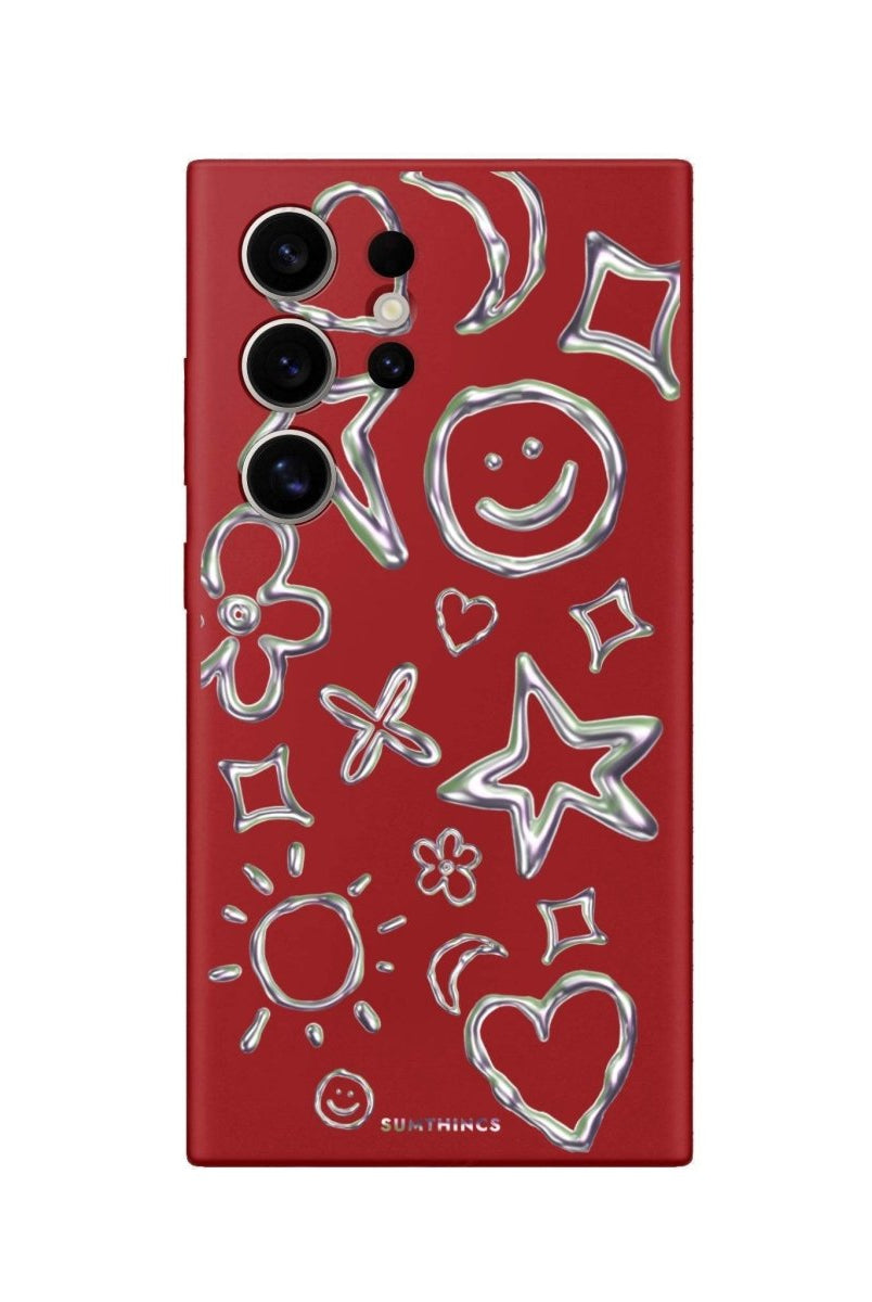 Samsung S25 Ultra Silver Doodles Premium Telefon Kılıfı - SUMTHINCS