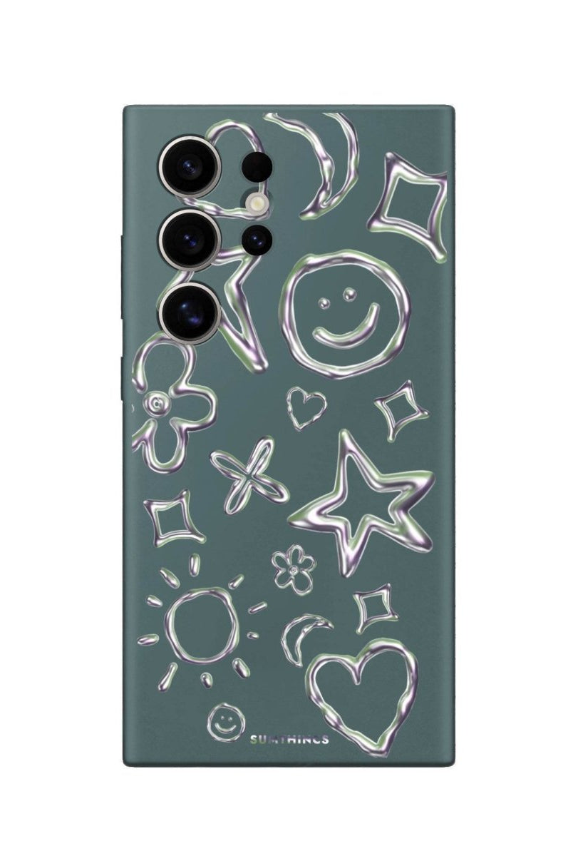 Samsung S25 Ultra Silver Doodles Premium Telefon Kılıfı - SUMTHINCS