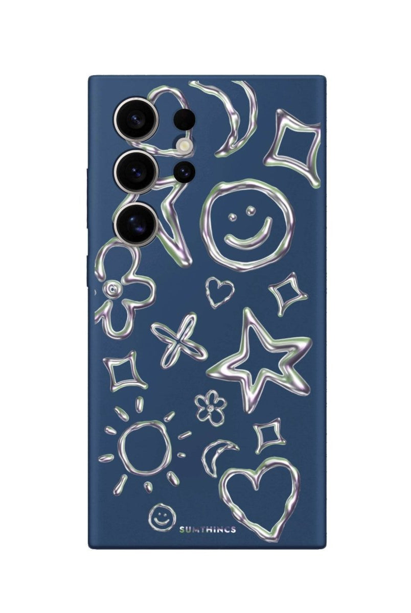 Samsung S25 Ultra Silver Doodles Premium Telefon Kılıfı - SUMTHINCS