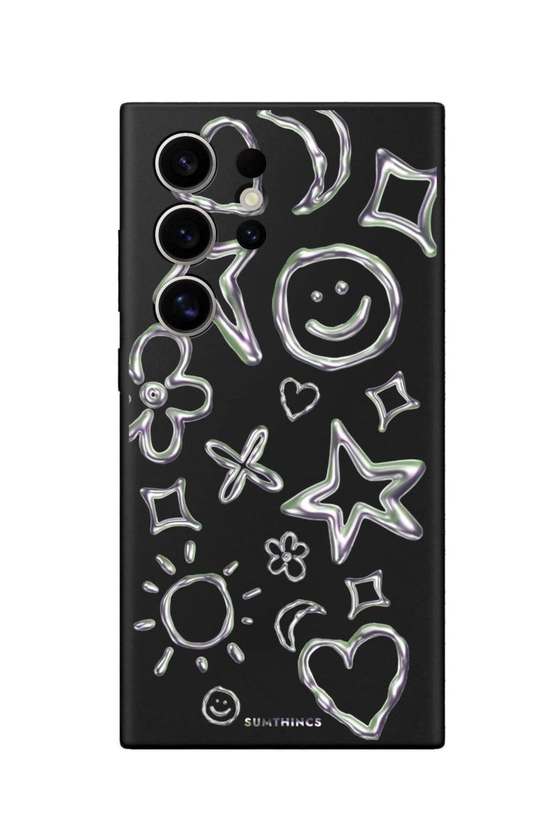 Samsung S25 Ultra Silver Doodles Premium Telefon Kılıfı - SUMTHINCS