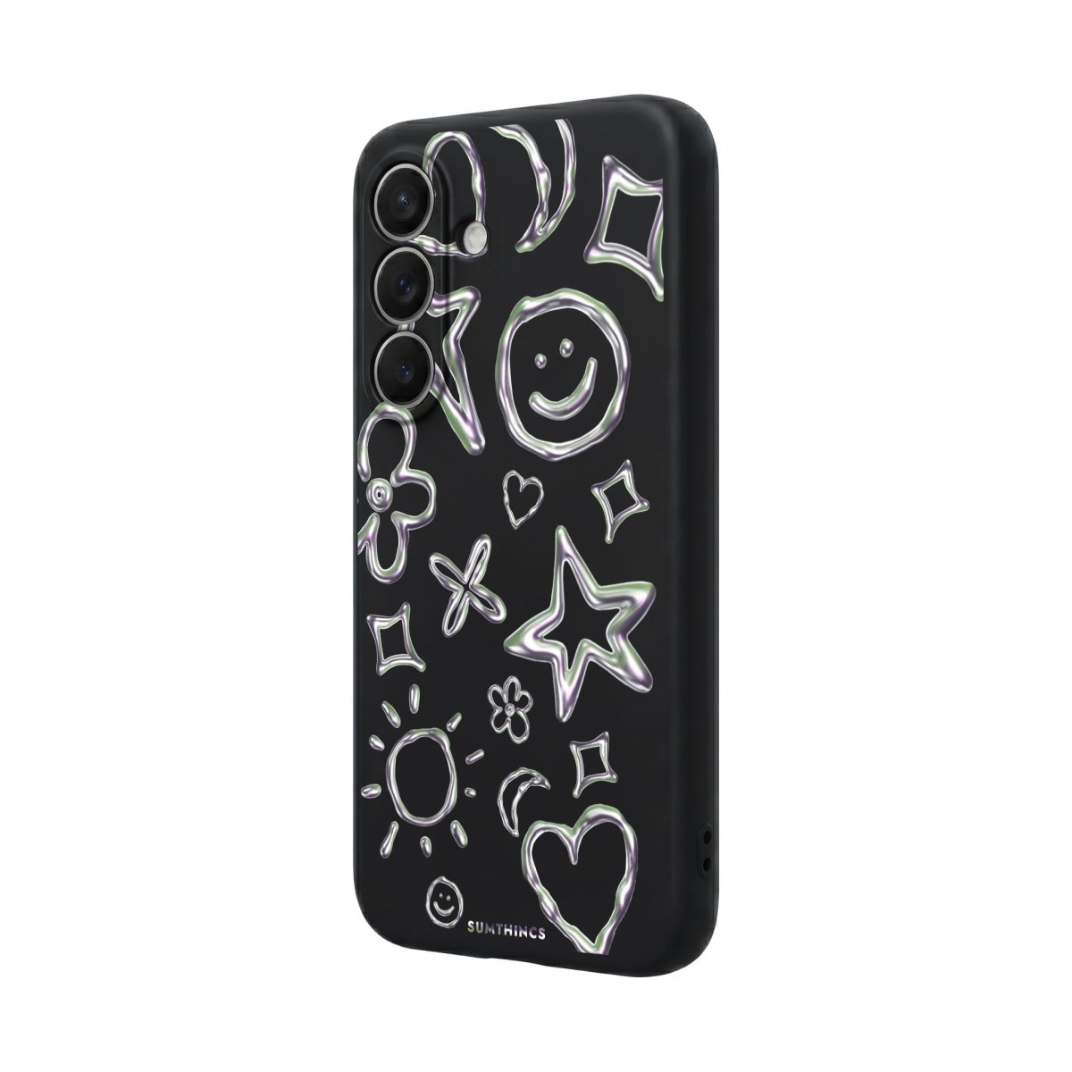 Samsung Silver Doodles Premium Telefon Kılıfı Gri - Sumthincs
