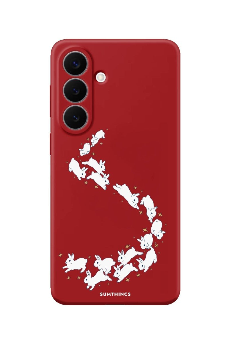 Samsung Starry Bunnies Premium Telefon Kılıfı Kırmızı - Sumthincs