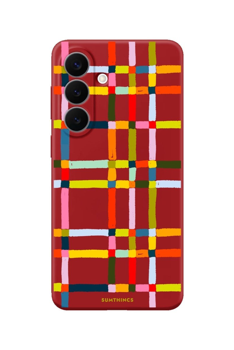 Samsung Sunny Stripes Premium Telefon Kılıfı Kırmızı - Sumthincs
