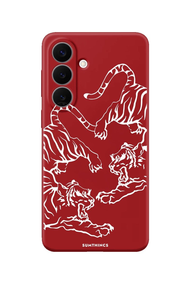 Samsung Tigers Premium Telefon Kılıfı Kırmızı - Sumthincs