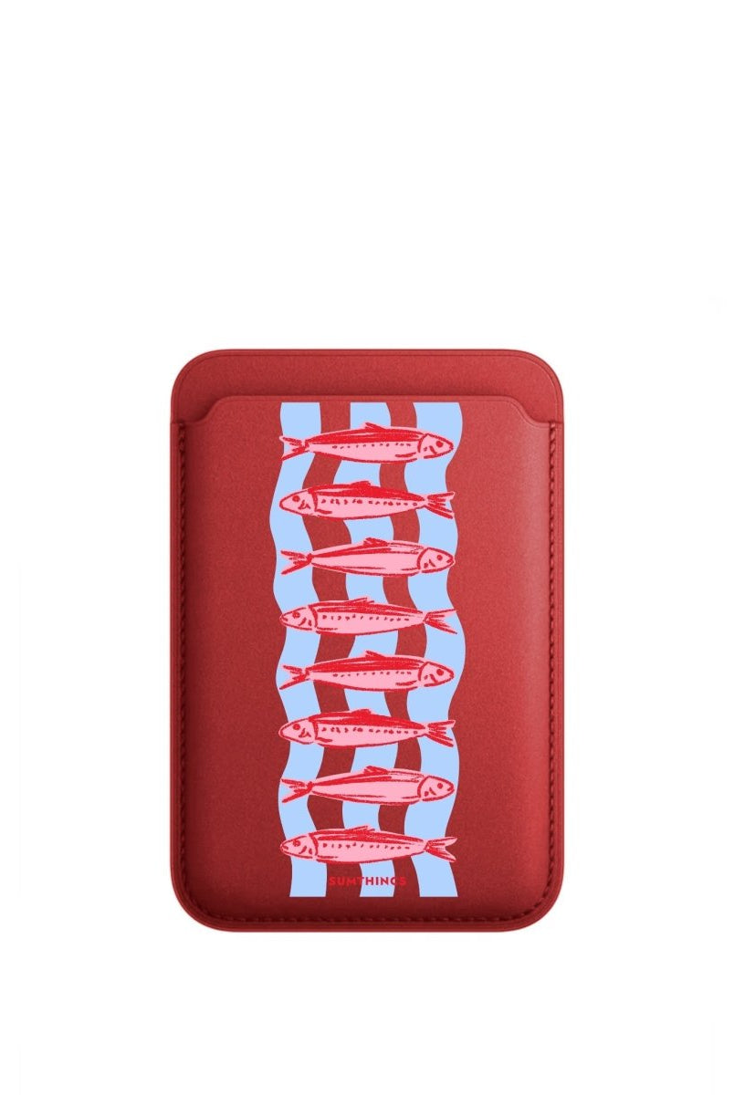 Sardine MagSafe Deri Cüzdan Wallet Kırmızı - Sumthincs