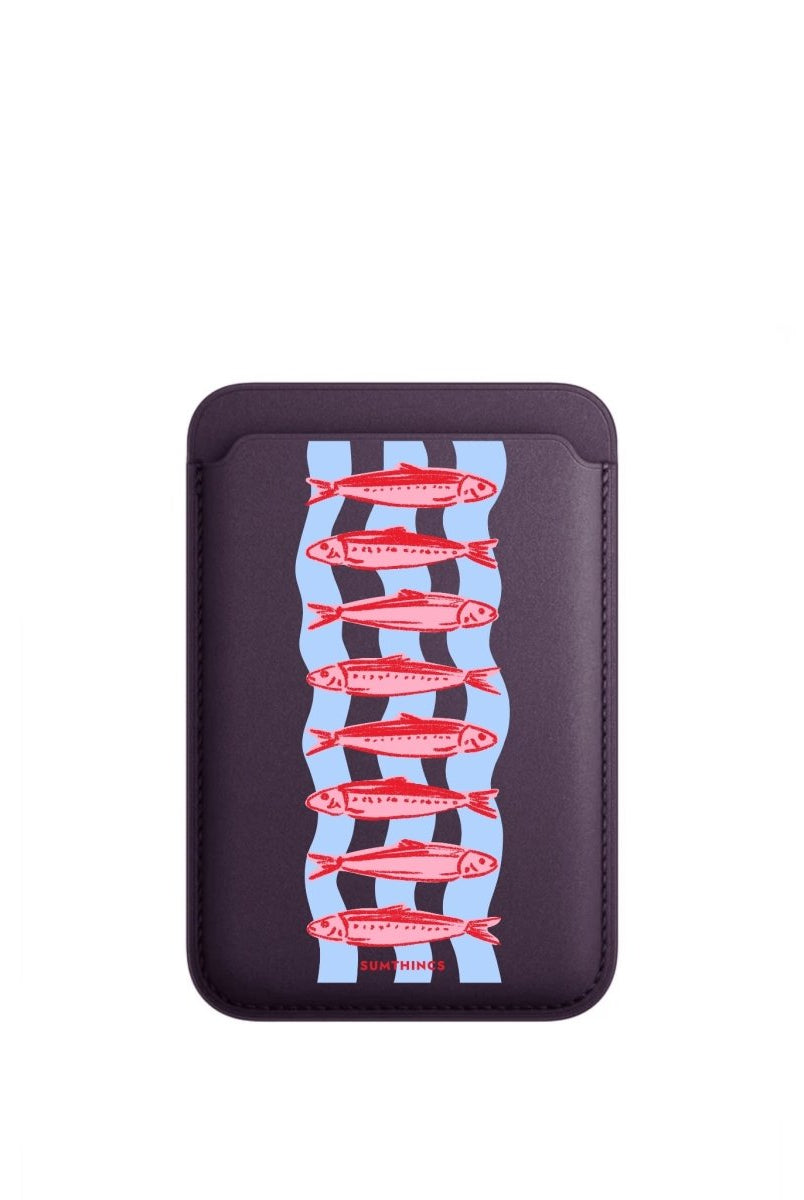 Sardine MagSafe Deri Cüzdan Wallet Mor - Sumthincs