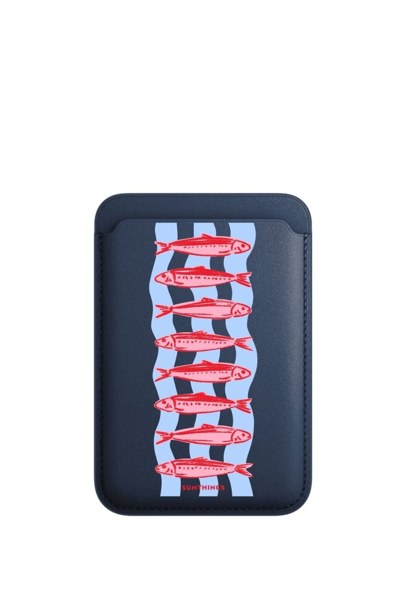 Sardine MagSafe Deri Cüzdan Wallet Pasifik Mavi - Sumthincs